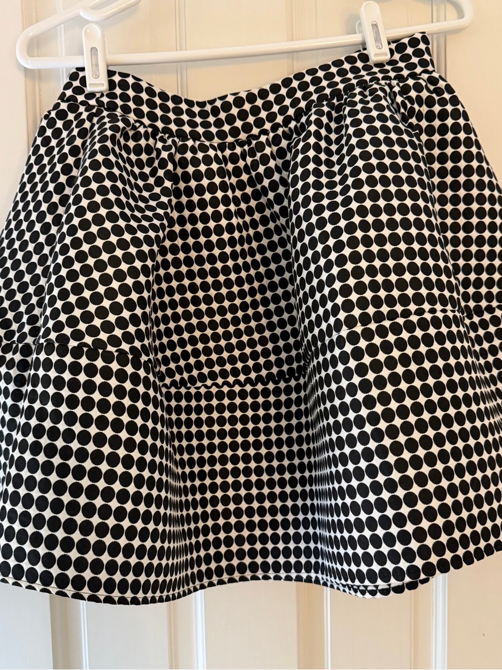 Express Black and White Polka Dot Skater Skirt